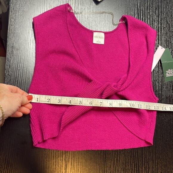 NWT Wild Fable woven front twist crop top blouse - Picture 8 of 8